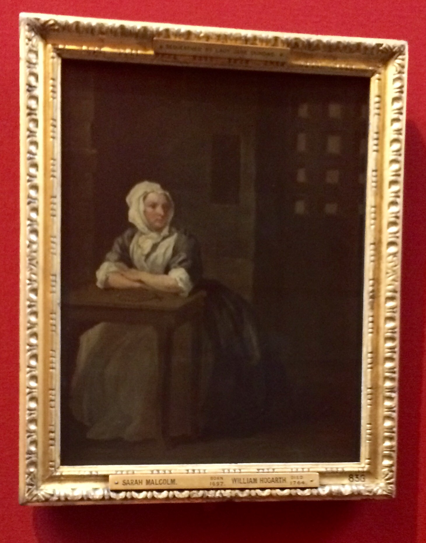 Portrait of Sarah Malcolm completed two days before she hanged at Newgate Prison, Scottish National Gallery, Edinburgh